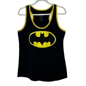Batman DC Comics Graphic Racerback Tank‎ Top Black Yellow XL